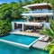 Majestic and stunning modern house with swimming created