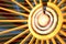 A majestic sun spiral rotating anti clockwise with its golden center rotating clockwise