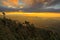 Majestic sunrise in the mountains landscape. Dramatic sky in Thailand