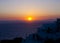Majestic sunset on the island of Santorini Greece