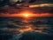 A majestic sunset over the ocean created with Generative AI