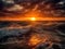 A majestic sunset over the ocean created with Generative AI