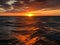 A majestic sunset over the ocean created with Generative AI