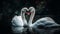 Majestic swan reflects natural beauty in tranquil pond generated by AI