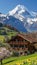 Majestic swiss alps serene countryside landscape with lush valleys, meadows, and idyllic scenery