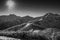 Majestic Tatra mountainscape in black and white