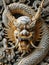 Majestic Thai Dragon Wall Art, Intricate Golden Accents, Generative AI