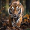 Majestic Tiger in the Wild - Creative wildlife photography capturing a calm yet fierce tiger in its natural forest habitat