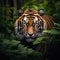 Majestic Tiger in the Wild - Creative wildlife photography capturing a calm yet fierce tiger in its natural forest habitat