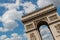 Majestic triumphal arch from Paris under beautiful blue sky