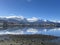 Majestic Ushuaia mountains, reflection: Argentina\'s Stunning autumn Mountainous Landscape,