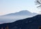 The majestic Vesuvius envelops the morning mist. Sorrento,