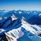 majestic view of mountain peaks rising above the The stark contrast between the