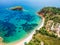 Majestic view over the beach of Kokkinokastro in Alonnisos island, Greece