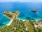 Majestic view over the beach of Kokkinokastro in Alonnisos island, Greece