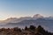 Majestic view of sunset sweeping through Dhaulagiri mountain range from Poon Hill, Ghorepani, Nepal