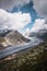 Majestic view to Aletsch glacier, the largest gracier in Alps and UNESCO herritage from Bettmeralp, Valais, Switzerland