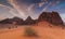 Majestic views of the Wadi Rum desert.