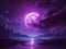 Majestic Violet Glow: Mesmerizing Moonrise Elegance