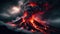 Majestic Volcanic Eruption at Night, Nature\\\'s Fury Concept