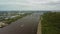 The majestic Volga River. Power. Drone Photo. Panorama