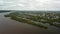 The majestic Volga River. Power. Drone Photo. Panorama