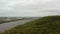 The majestic Volga River. Power. Drone Video. Panorama