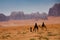 Majestic Wadi Rum, aka Valley of the Moon, a protected nature reserve with dramatic sandstone mountains and granite rock