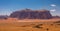 Majestic Wadi Rum, aka Valley of the Moon, a protected nature reserve with dramatic sandstone mountains and granite rock