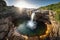 Majestic Waterfall at Golden Hour