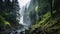 Majestic Waterfall In Oregon\\\'s Enchanting Forest