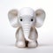 Majestic White Elephant Figurine In Cartoonish Design