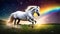 Majestic White Horse and Rainbow