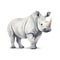 Majestic White Rhino Illustration - Lifelike Wildlife Artwork
