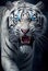 Majestic White Tiger in Roar, Captured in Hyper-Realistic Detail, Made with Generative AI