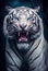 Majestic White Tiger in Roar, Captured in Hyper-Realistic Detail, Made with Generative AI