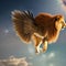 A majestic winged lion soaring through a cosmic sky, its mane trailing behind like stardust4, Generative AI