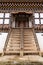 Majestic wooden entrance at Gangtey Monastery