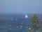 A majestic yacht under sail in admiralty bay