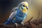 The Majestic Yellow and Blue Parrot Soaring in the Sky-Filled Tree AI Generated Illustration