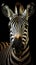 Majestic Zebra in the Grungeon Style on a Dark Background AI Generated