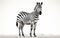 Majestic Zebra in Monochrome Elegance Against a White Backdrop -Generative Ai