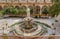 The majolica cloister with fountain in courtyard of the Santa Caterina church, Palermo, Sicily