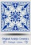 Majolica pottery tile, blue and white azulejo