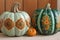 Majolica Style Pumpkins Adorned with Intricate Hand Painted Designs