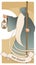 Major Arcana Tarot Cards. The Hermit. Old man with a long beard, wearing a long hooded robe, leaning on a staff