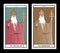 Major Arcana Tarot Cards. The Hierophant. Pope with white beard and miter with stars, holding a golden crosier, blessing with his