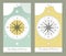 Major Arcana Tarot Cards. Stylized design. The Wheel of Fortune. Compass rose, clouds and stars