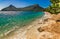 Majorca island, beach landscape at the seaside of Platja de Formentor