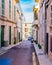 Majorca Spain, street at the mediterranean town of Felanitx